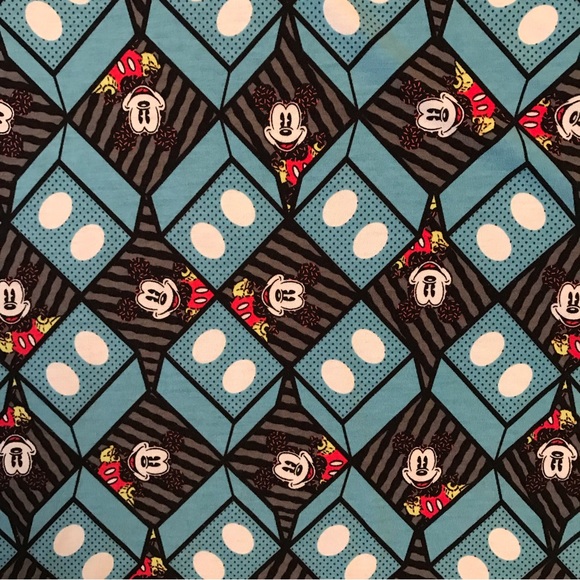 LuLaRoe Disney Randy Raglan Tee Adult Size Large Blue Grey Mickey Mouse - Picture 7 of 8